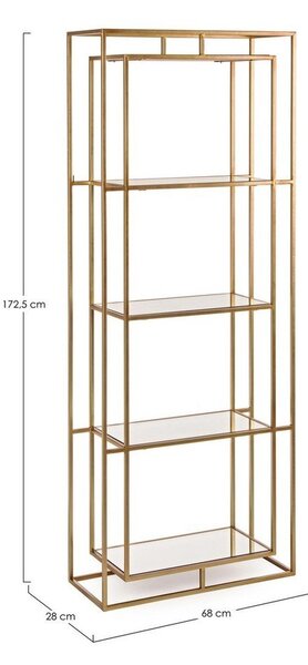Стоманена библиотека в златист цвят 68x172,5x28 cm Elenor – Bizzotto
