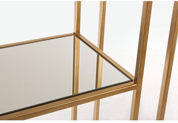 Стоманена библиотека в златист цвят 68x172,5x28 cm Elenor – Bizzotto