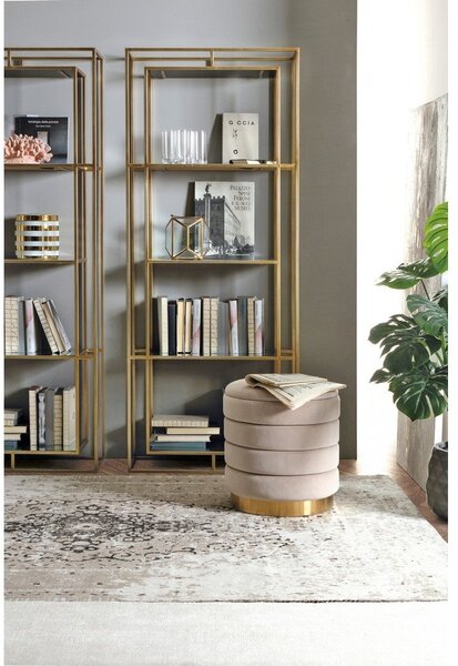 Стоманена библиотека в златист цвят 68x172,5x28 cm Elenor – Bizzotto