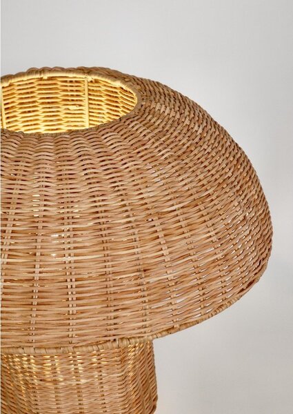 Ратанова LED настолна лампа в естествен цвят с ратанов абажур (височина 40 cm) Irele – Bizzotto