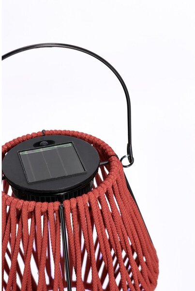 Червен LED фенер със соларен панел (височина 17 cm) Juny – Yes Everyday