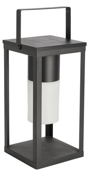 Черен LED фенер със соларен панел/с USB (височина 38 cm) Solar – Bizzotto