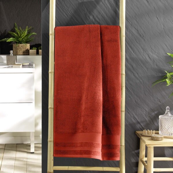 Памучна хавлиена кърпа от тери в тухлен цвят 70x130 cm Tendresse – douceur d'intérieur