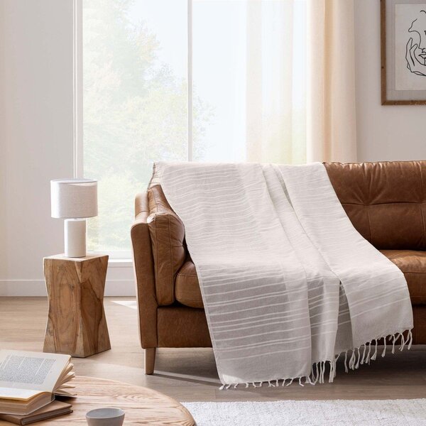 Кремаво памучно покривало за легло 125x150 cm Lilia – douceur d'intérieur