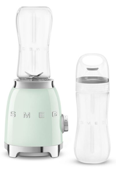 Блендер Smeg PBF01PGEU, 300W, 2x 600 мл, 20000-24000 об/мин, Противоплъзгаща основа, Без BPA, Неръждаема стомана, Пастелно зелен