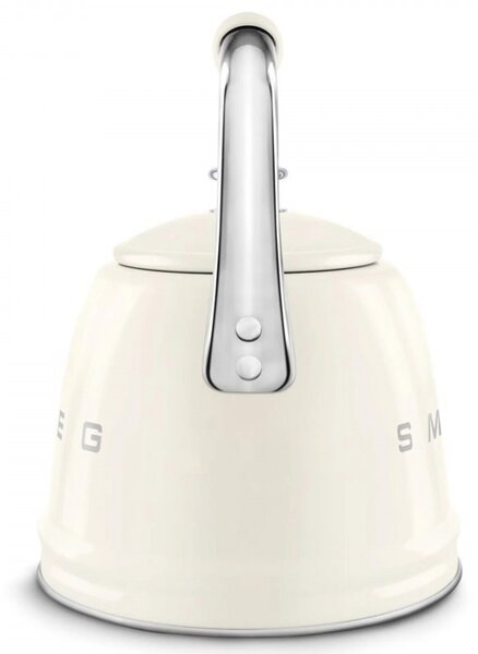Свирещ чайник Smeg WKF01CR, 2.3 л, Индукция, Ненагряваща се дръжка, Стомана, Крем