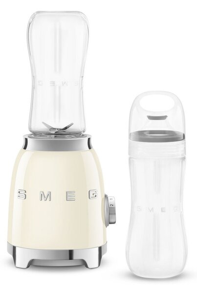 Блендер Smeg PBF01CREU, 300W, 2x 600 мл, 20000-24000 об/мин, Противоплъзгаща основа, Без BPA, Неръждаема стомана, Крема