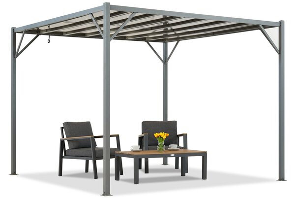 Антрацитна пергола за тераса Paros 3x3m Garden Point