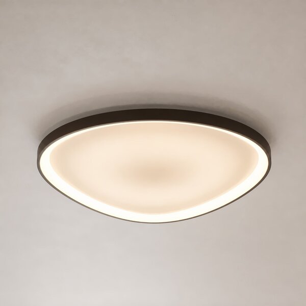 Lucande LED таванна лампа Asken, 61 см, кафява, CCT, с възможност за регулиране, Затъмняване, Кафяв / ръждив, Коридор, Алуминий, Модерен