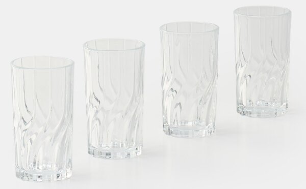 Sinsay - Комплект чаши с релефен мотив 4 pack - clear