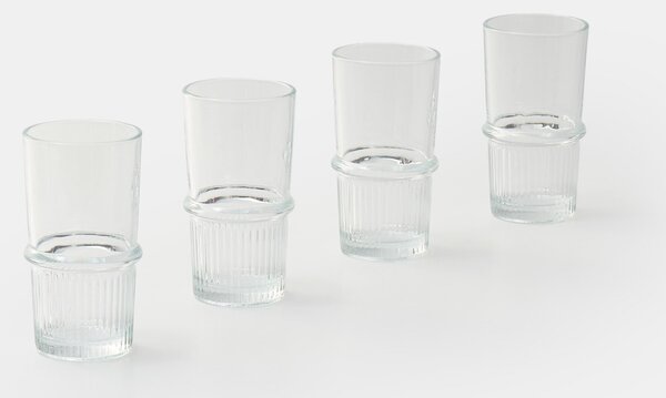 Sinsay - Комплект чаши с релеф 4 pack - clear