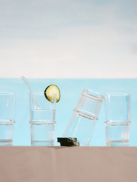 Sinsay - Комплект чаши с релеф 4 pack - clear