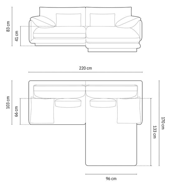 Бежов ъглов диван от букле (десен ъгъл) Torino – Micadoni Home