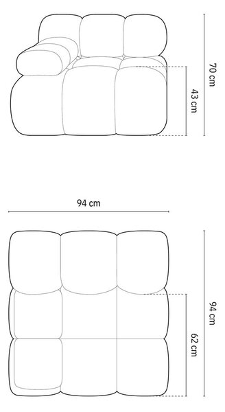 Оранжев модул за диван от букле (ляв ъгъл) Bellis – Micadoni Home