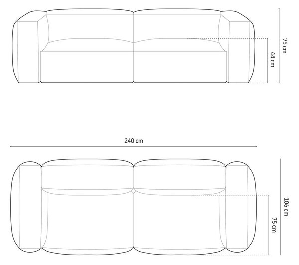 Зелен модулен диван от букле 240 cm Martina – Micadoni Home