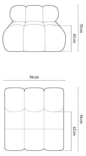 Оранжев модул за диван от букле (среден модул) Bellis – Micadoni Home