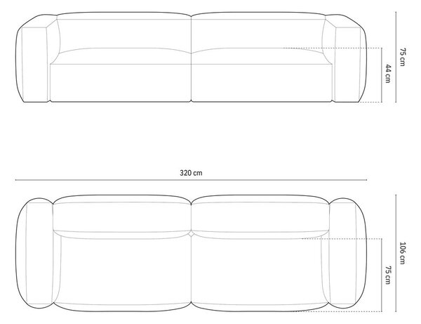 Светлокафяв модулен диван от букле 320 cm Martina – Micadoni Home