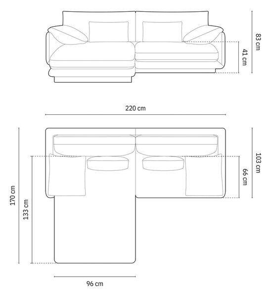 Бежов ъглов диван от букле (ляв ъгъл) Torino – Micadoni Home