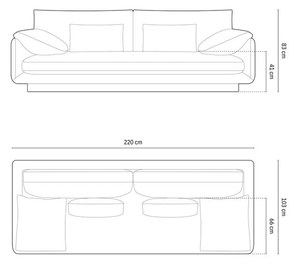 Кафяв диван от букле 220 cm Torino – Micadoni Home