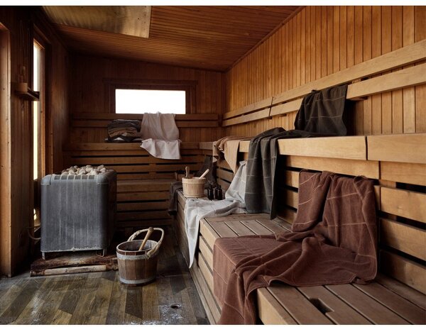 Бяла памучна хавлиена кърпа от тери 70x140 cm Sauna – Zone