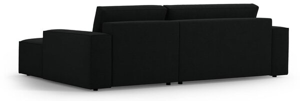 Черен разтегателен ъглов диван от букле (десен ъгъл) Jodie – Micadoni Home