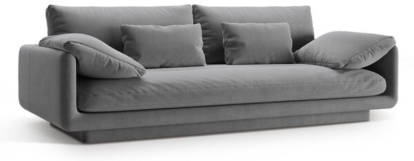 Светлосив кадифен диван 220 cm Torino – Micadoni
