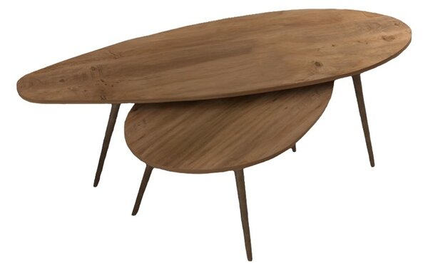 Комплект масички за кафе 2 части Monty Natural 116x46x46 cm