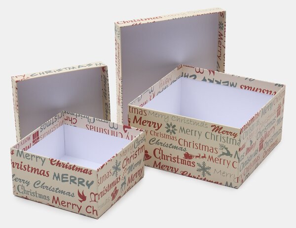 Sinsay - Коледни подаръчни кутии с надпис „Merry Christmas” 2 pack - многоцветен