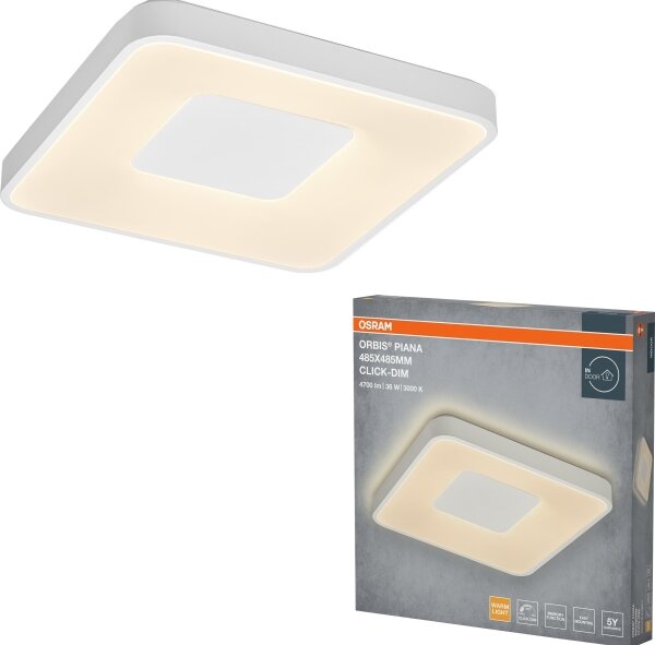 Osram - LED димируемо таванно осветително тяло ORBIS PIANA LED/36W/230V 48,5x48,5 cm бяло