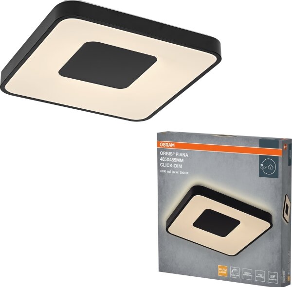 Osram - LED димируемо таванно осветително тяло ORBIS PIANA LED/36W/230V 48,5x48,5 cm черно