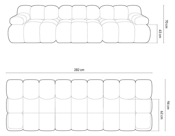 Светлосив модулен диван от букле 282 cm Bellis – Micadoni Home