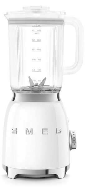 Блендер Smeg BLF03WHEU, 800W, 1.5 л, 18000 об/мин, 4 програми, 4 скорости + Пулс, Неръждаема стомана, Бял
