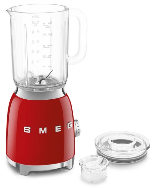 Блендер Smeg BLF03RDEU, 800W, 1.5 л, 18000 об/мин, 4 програми, 4 скорости + Пулс, Неръждаема стомана, Червен