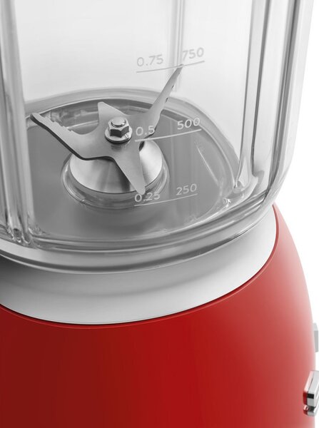 Блендер Smeg BLF03RDEU, 800W, 1.5 л, 18000 об/мин, 4 програми, 4 скорости + Пулс, Неръждаема стомана, Червен