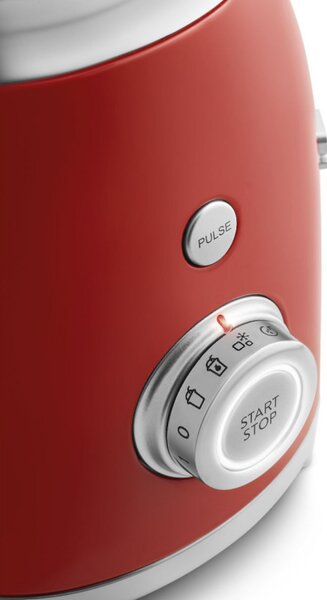 Блендер Smeg BLF03RDEU, 800W, 1.5 л, 18000 об/мин, 4 програми, 4 скорости + Пулс, Неръждаема стомана, Червен
