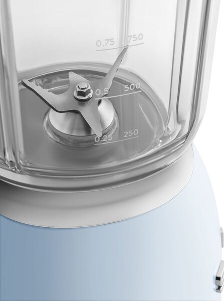 Блендер Smeg BLF03PBEU, 800W, 1.5 л, 18000 об/мин, 4 програми, 4 скорости + Пулс, Неръждаема стомана, Пастелно син