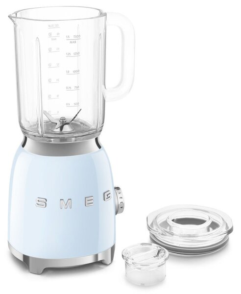 Блендер Smeg BLF03PBEU, 800W, 1.5 л, 18000 об/мин, 4 програми, 4 скорости + Пулс, Неръждаема стомана, Пастелно син