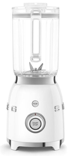 Блендер Smeg BLF03WHEU, 800W, 1.5 л, 18000 об/мин, 4 програми, 4 скорости + Пулс, Неръждаема стомана, Бял