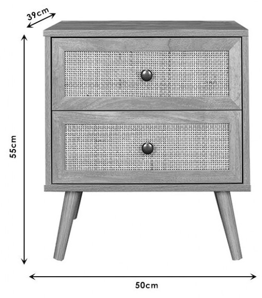 Нощно шкафче Oslo Sonoma 50x39x55 см