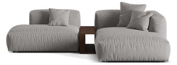 Светлосив модулен ъглов диван (десен ъгъл) Martina – Micadoni Home