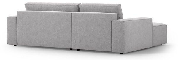 Светлосив разтегателен ъглов диван от букле (ляв ъгъл) Jodie – Micadoni Home