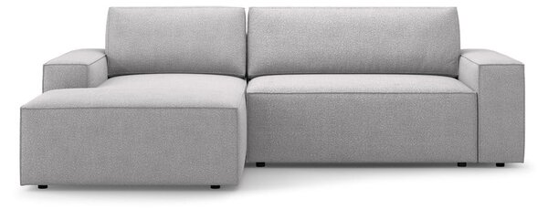 Светлосив разтегателен ъглов диван от букле (ляв ъгъл) Jodie – Micadoni Home