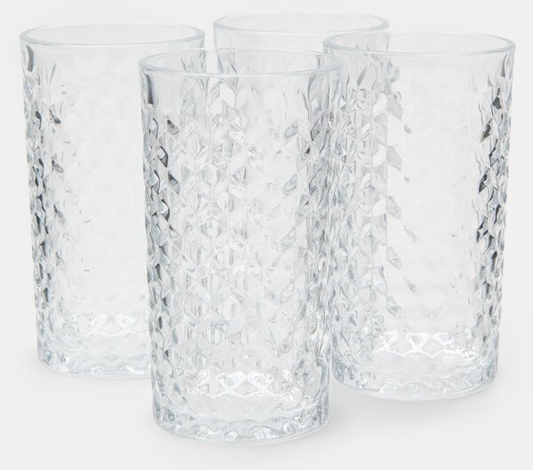 Sinsay - Комплект чаши с релефен мотив 4 pack - clear