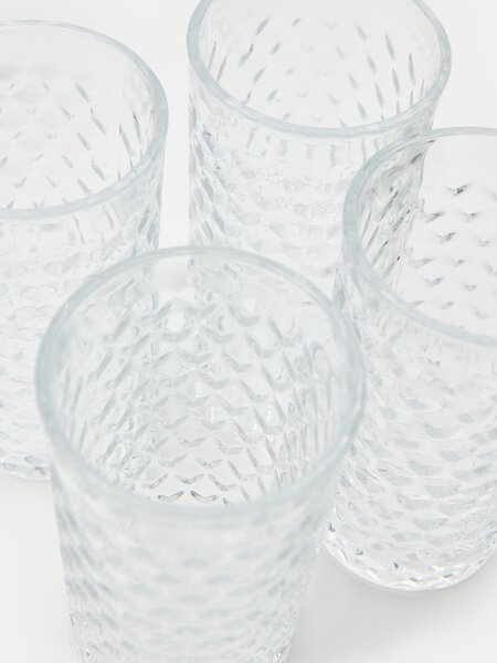 Sinsay - Комплект чаши с релефен мотив 4 pack - clear
