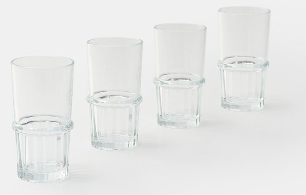 Sinsay - Комплект чаши с профилирана основа 4 pack - clear