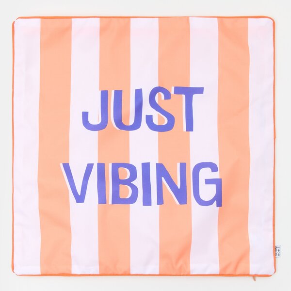 Sinsay - Калъфка за възглавница с надпис „Just Vibing” - opaнжeв