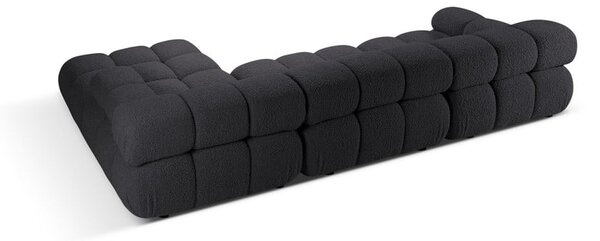 Антрацитен модулен ъглов диван от букле (десен ъгъл) Bellis – Micadoni Home