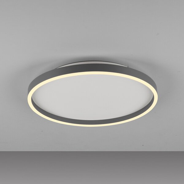 JUST LIGHT. GmbH LED таванна лампа „Madlen“, черна, Ø 40 см, алуминий, 3 000 K, с регулиране на, Затъмняване, Черен, Дневна/трапезария, Метал, Модерен