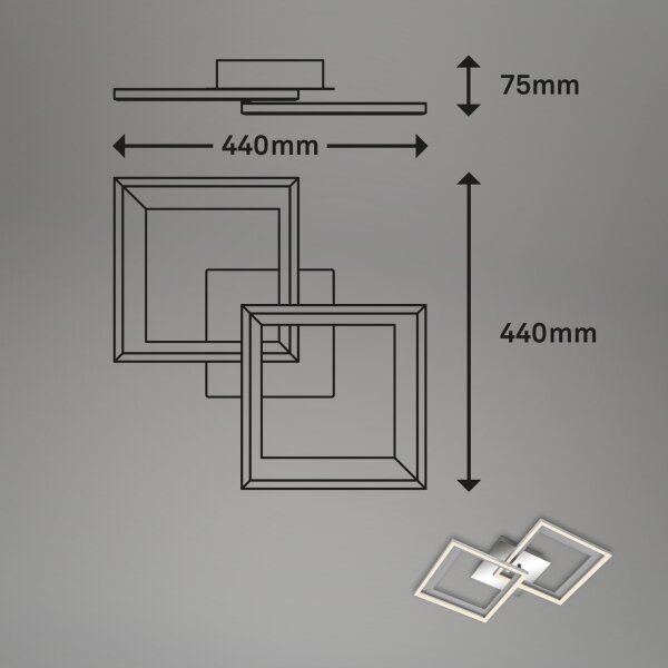 Brilo - LED Димируем полилей за повърхностен монтаж FRAME 2xLED/11W/230V