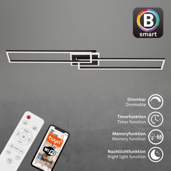 Briloner 3538-015 - LED Димируем полилей FRAME 2xLED/20W/230V Wi-Fi Tuya + д.у